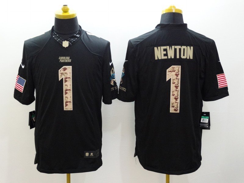 Men's Carolina Panthers Cam Newton #1 Black Alternate Jersey